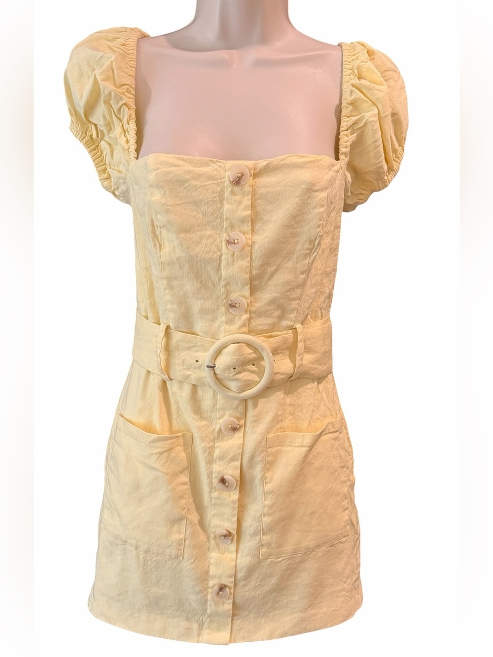 Majorelle Women’s Pastel Yellow Adalyn Dress Belted XS